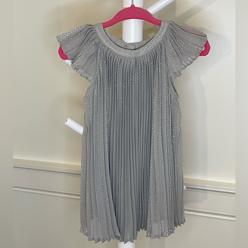 EUC Baby GAP Pleated Gray Glitter Dress – Size 6-12M